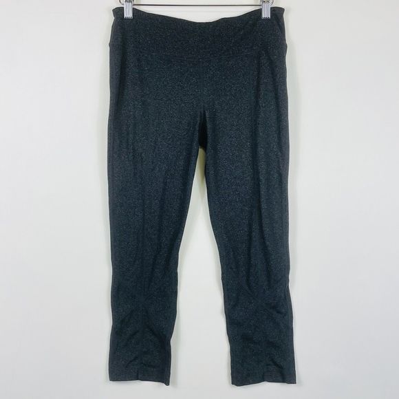 Prana Heather Grey‎ Calf Compression Cropped Pull On Leggings Womens Medium - Picture 1 of 8
